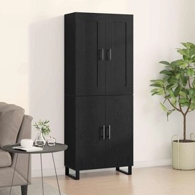 vidaXL Highboard Επιτοίχιο 2 pcs Μαύρη δρυς 69.5 x 34 x 180 εκ.