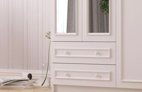 Τριφυλλη Ντουλαπα με Καθρέπτη Λευκο Ματ RB 52x210x240