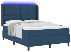 vidaXL Κρεβάτι με Σπινθηροβόλο Στρώμα και LED Μπλε 140x200 εκ Υφάσματος
