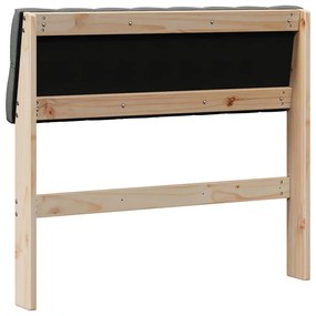 vidaXL Ταπετσαρισμένο κεφαλάρι Σκούρο Γκρι 90 cm Στερεά ξυλεία πεύκου