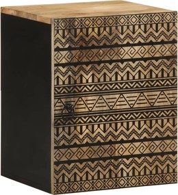 vidaXL κρεμαστό ντουλάπι μπάνιου μαύρο 38x33,5x48 cm μασίφ ξύλο Mango