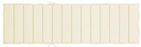 Μαξιλάρι Ξαπλώστρας Κρεμ 200 x 60 x 3 εκ. από Ύφασμα Oxford - Κρεμ