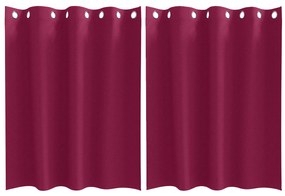 vidaXL Κουρτίνες με κουρτίνες 2 pcs Κόκκινο 140 x 140 cm Πολυεστέρας