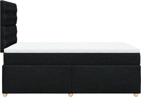 vidaXL Κρεβάτι Boxspring με Στρώμα Μαύρο 120x200 εκ. Υφασμάτινο