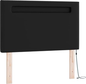 vidaXL Κρεβάτι με ελατήρια με στρώμα Μαύρο 120 x 200 cm Τεχνητό δέρμα