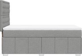 vidaXL Κρεβάτι Boxspring με Στρώμα Ανοιχτό Γκρι 100x200 εκ. Υφασμάτινο
