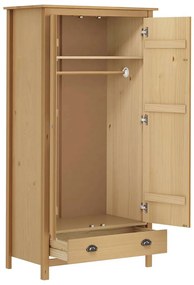vidaXL Ντουλάπα Hill Δίφυλλη 89x50x170 εκ. Μασίφ Ξύλο Πεύκου
