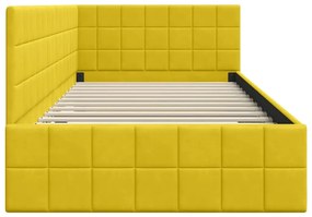 vidaXL Κρεβάτι Γωνίας με κεφαλάρι Κίτρινο 90 x 190 cm Βελούδο