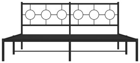 Πλαίσιο Κρεβατιού με Κεφαλάρι Μαύρο 180 x 200 εκ. Μεταλλικό - Μαύρο