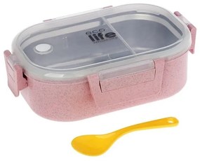 Ecolife Light Pink Φαγητοδοχείο 900ml Με Χώρισμα 33-BO-9073