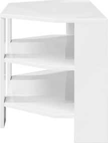 vidaXL ΓωνιακήΒάσηΤηλεόρασης 102x40,5x45εκ Υψηλή γυαλιστερή Λευκή