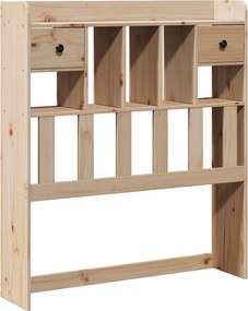 vidaXL Κρεβάτι Βιβλιοθήκη Χωρίς Στρώμα 75x190 εκ Μασίφ Ξύλο Πεύκο