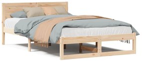 vidaXL Σκελετός Κρεβατιού Καφέ 120 x 190 cm Μασίφ ξύλο πεύκου