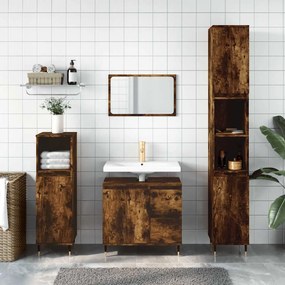 vidaXL Ντουλάπι Μπάνιου Καπνιστή Δρυς 65x33x60 εκ. Επεξεργασμένο Ξύλο