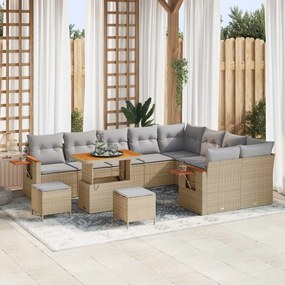vidaXL Σετ Καναπέ Κήπου 12 pcs Μπεζ συνθετικό ρατάν