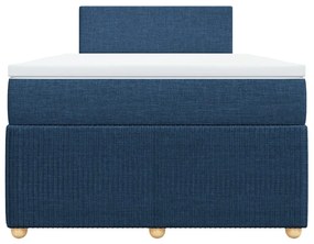 Κρεβάτι Boxspring με Στρώμα Μπλε 120x190 εκ. Υφασμάτινο - Μπλε