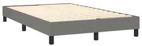 vidaXL Κρεβάτι Boxspring με Στρώμα & LED Σκ.Γκρι 120x190εκ. Υφασμάτινο