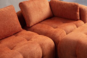 Corner Sofa Amaris 2 Seater With Pouffe - Orange Orange