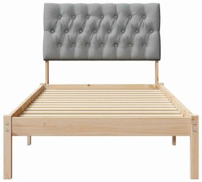 vidaXL Σκελετός Κρεβατιού με Επενδεδυμένο Κεφαλάρι Καφέ 75 x 190 cm