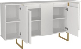 Μπουφές Orontes Megapap χρώμα λευκό - χρυσό 160x35,2x80εκ.