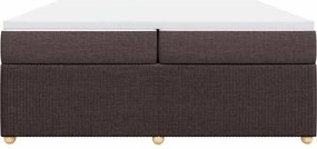 vidaXL Κρεβάτι Boxspring με Στρώμα Σκούρο Καφέ 200x200 εκ. Υφασμάτινο