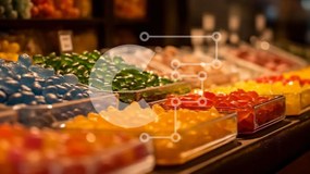 Σετ των 2 Intra Συλλεκτικό Ξύλινο Παζλ Plywood 4mm - Πολύχρωμη οθόνη Gummy Candy Σε Ξύλινο Κουτί - Διαστάσεις: 10x10 cm – 25 κομμάτια