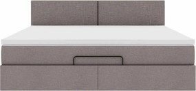 vidaXL Οθωμανικό κρεβάτι με στρώμα Taupe 180x200cm ύφασμα