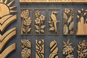 Intra απο ξύλο plywood 3mm-4mm πάχος – Καλοκαιρινή δέσμη για διακόσμηση τοίχου με λέιζερ Δίασταση  40x30 cm INTRAFABR-122936030