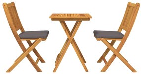 vidaXL Σετ Μπιστρό Κήπου 3 pcs Καφέ Στερεό Ξύλο Ακακίας