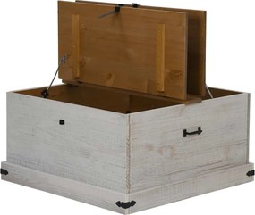 vidaXL Σεντούκι αποθήκευσης HALDEN Λευκό 91x91x47 cm Στερεό ξύλο πεύκο