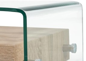 vidaXL Τραπεζάκι Σαλονιού Διάφανο 98 x 45 x 31 εκ. από Ψημένο Γυαλί