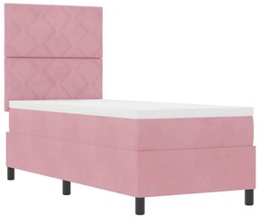vidaXL Κρεβάτι με ελατήρια με στρώμα Ροζ 80 x 200 cm Βελούδο