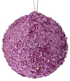 Χριστουγεννιάτικη Μπάλα Polyfoam Ροζ Glitter 8εκ. iliadis 83497