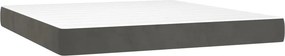 vidaXL Κρεβάτι Boxspring με Στρώμα Σκούρο Γκρι 180x200 εκ. Βελούδινο