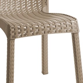 Τραπεζαρία Icon-Confident pakoworld σετ 3τεμ PP σε cappuccino απόχρωση