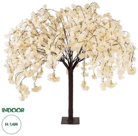 20358 GloboStar® Artificial Garden SALMON CHERRY BLOSSOM TREE 20358 Τεχνητό Διακοσμητικό Δέντρο Μπεζ Άνθος Κερασιάς Υ140cm