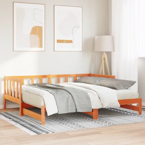 vidaXL Κρεβάτι ημέρας με Pull-out χωρίς στρώμα Καφέ 2x(90x190) εκ