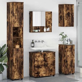 vidaXL Σετ Επίπλων Μπάνιου 5 pcs Καπνιστή δρυς 61 x 35 x 64 εκ.