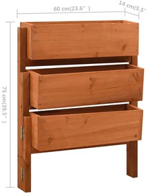 vidaXL Ζαρντινιέρα Πτυσσόμενη Πορτοκαλί 60x14x75 εκ. Μασίφ Ξύλο Ελάτης