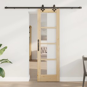 vidaXL Σετ Συρόμενης Πόρτας με Σετ Εξαρτημάτων 61x198.5 εκ. Στερεό Ξύλο Πεύκου