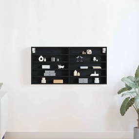 vidaXL Βιτρίνα με ράφι Μαύρη δρυς 100 x 8.5 x 50 cm Επεξεργασμένο ξύλο