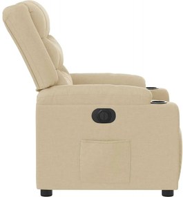 vidaXL Πολυθρόνα Ανακλινόμενη Ηλεκτρική Κρεμ Υφασμάτινη