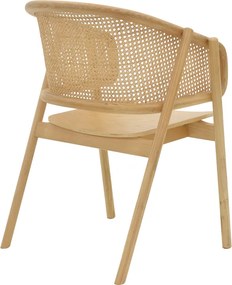 Πολυθρόνα Wenzy pakoworld φυσικό Rattan - μασίφ ξύλο toon 58x58x82εκ