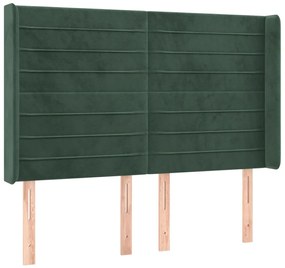 vidaXL Κεφαλάρι με Πτερύγια Πράσινο 147x16x118/128 εκ. Βελούδινο