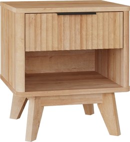 Κομοδίνο Hamea pakoworld mdf σε φυσική απόχρωση 45x39.5x50.2εκ