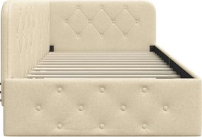 vidaXL Κρεβάτι Γωνίας Κρεμ 100 x 200 cm ύφασμα