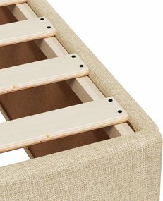 vidaXL Πλαίσιο Κρεβατιού χωρίς στρώμα Κρέμα 120x190 εκ. Υφασμάτινο