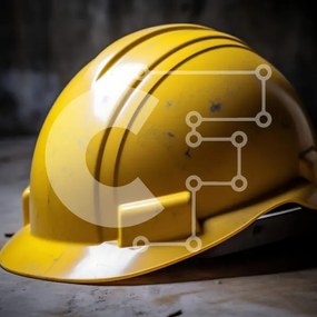 Intra Συλλεκτικό Ξύλινο Παζλ Plywood 4mm - Κοντινό πλάνο ενός κίτρινου σκληρού καπέλου Σε Ξύλινο Κουτί - Διαστάσεις Puzzle: 10x10 cm – 25 κομμάτια