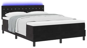 vidaXL Κρεβάτι με ελατήρια με στρώμα Μαύρο 160 x 200 cm Βελούδο