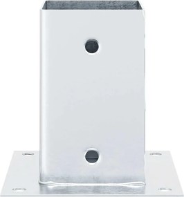 vidaXL Βάσεις στύλων τετράγωνες 12 τεμάχια Ασημί Γαλβανισμένος χάλυβας